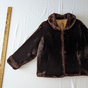 Vintage Chocolate Brown Mouton Lamb Fur Jacket - image 1